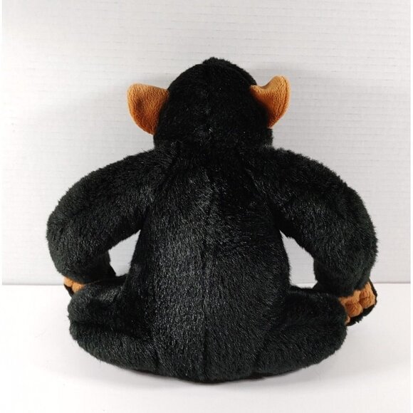 Chimpanzee Monkey Plush Black Brown Realistic 12 Inch Stuffed  Animal - Picture 3 of 3